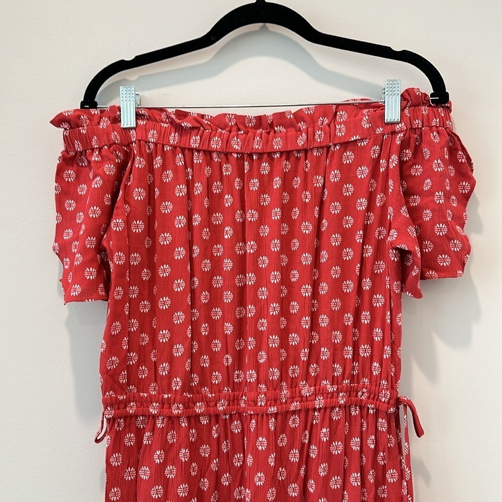Women’s Printed Off The Shoulder Maxi Dress Boho Prairie Peasant Summer Sundress - Picture 4 of 11